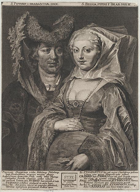 Saint Pepin I and his daughter, Saint Begga, by Anton Joseph von Prenner