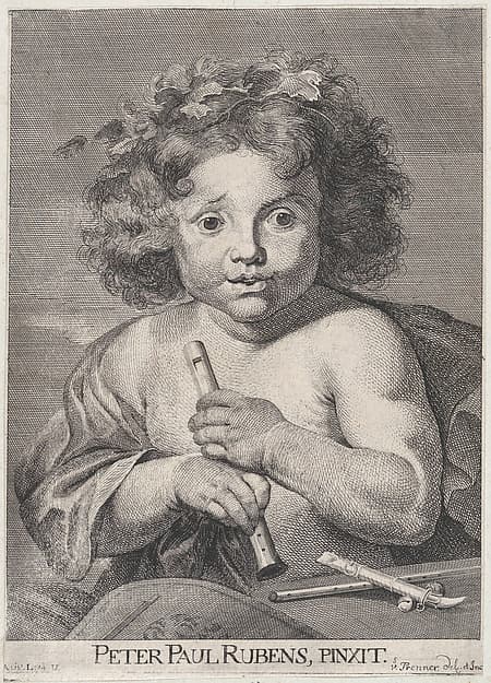The Young Bacchus, holding a flute, by Anton Joseph von Prenner