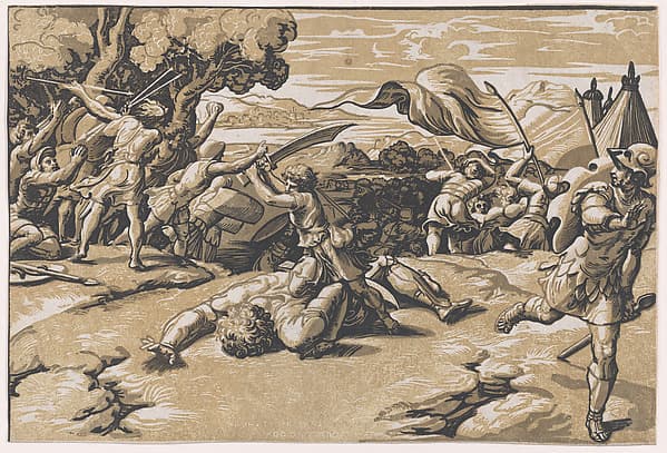 David and Goliath, by Ugo da Carpi