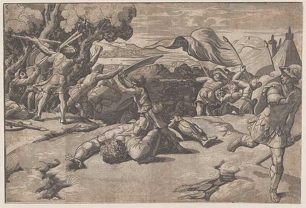 David and Goliath, by Ugo da Carpi