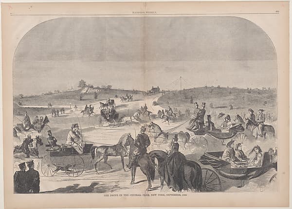The Drive in Central Park, New York (from "Harper's Weekly," Vol. IV), by Winslow Homer