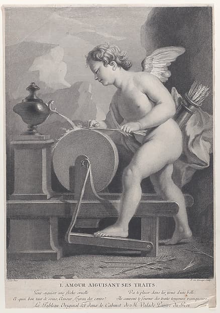 Cupid Sharpening His Arrows, by Pierre Charles Lévesque
