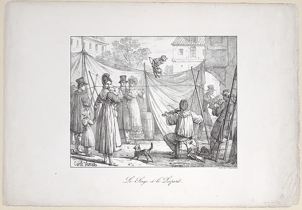 The Monkey and the Leopard (The Monkey), by Carle (Antoine Charles Horace) Vernet