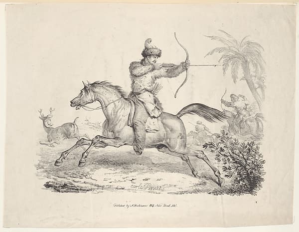 Cossacks on Horseback Hunting Deer, by Carle (Antoine Charles Horace) Vernet