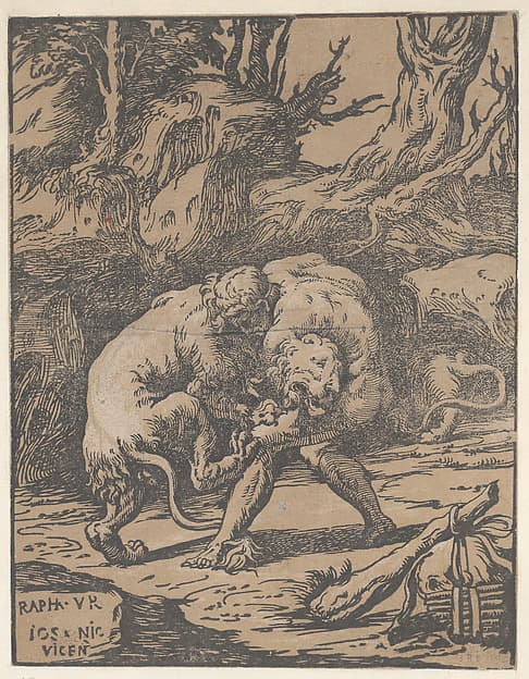 Hercules and the Nemean Lion, by Niccolò Vicentino