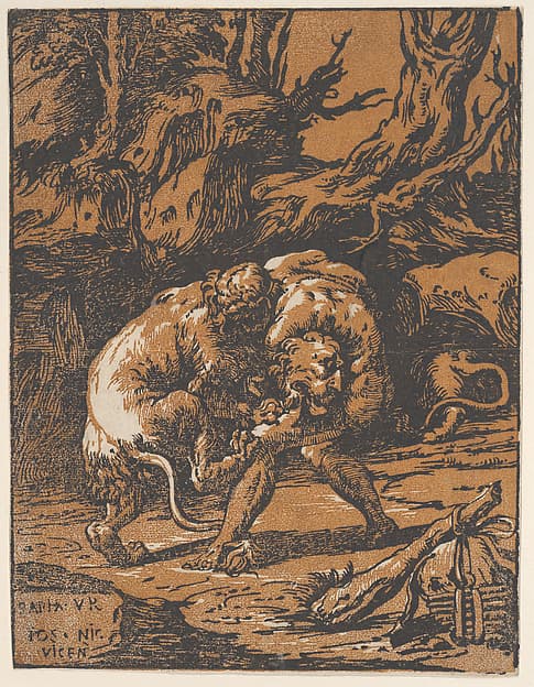 Hercules and the Nemean Lion, by Niccolò Vicentino