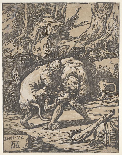 Hercules and the Nemean Lion, by Niccolò Vicentino