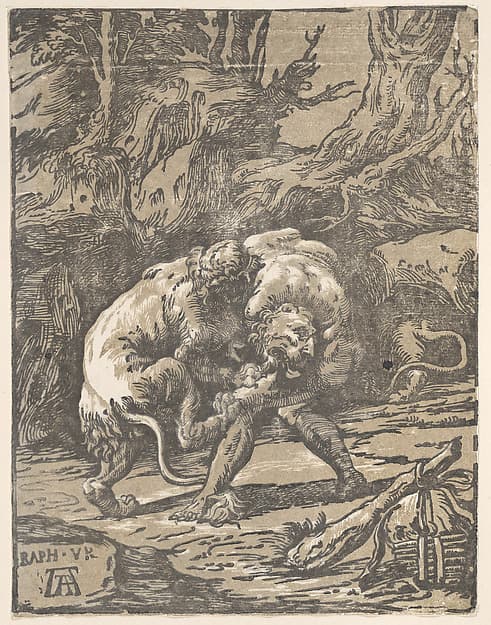 Hercules and the Nemean Lion, by Niccolò Vicentino
