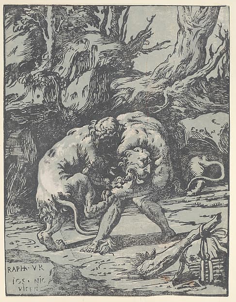Hercules and the Nemean Lion, by Niccolò Vicentino
