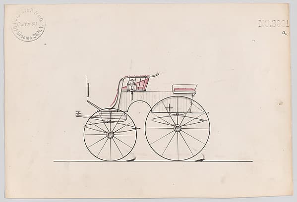 Design for T-Cart Phaeton, no. 3031a, by Brewster & Co.