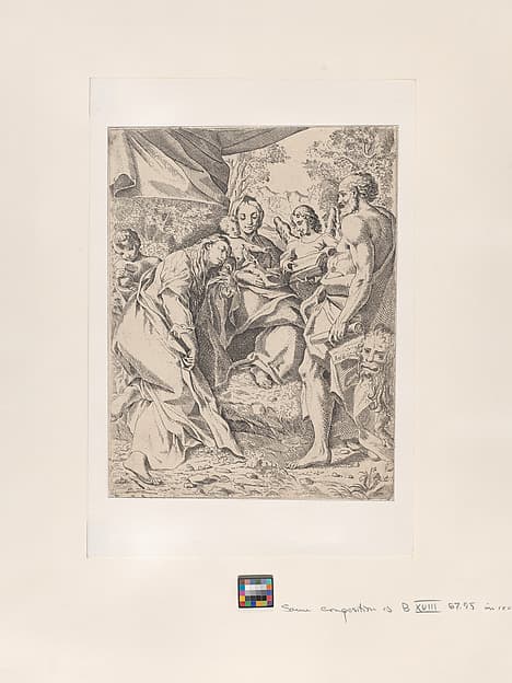 Virgin and Child, with Saints Jerome and Mary Magdalene and angels, by Anonymous