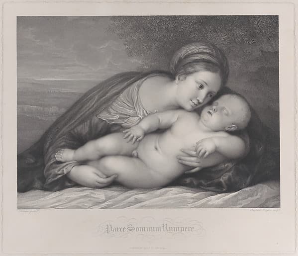 The Madonna embracing the sleeping Christ child, by Raphael Morghen