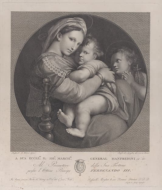 Madonna of the chair (Madonna della Seggiola), by Raphael Morghen