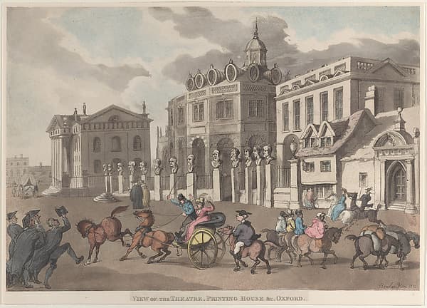 View of the Theatre, Printing House &c. Oxford, by Thomas Rowlandson