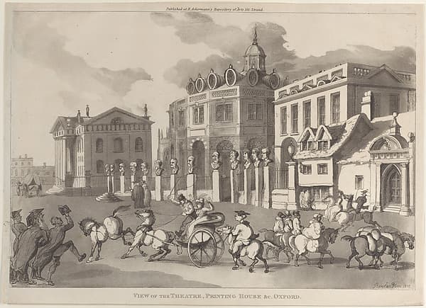 View of the Theatre, Printing House &c. Oxford, by Thomas Rowlandson