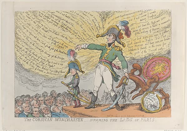 The Corsican Munchausen – Humming the Lads of Paris, by Thomas Rowlandson