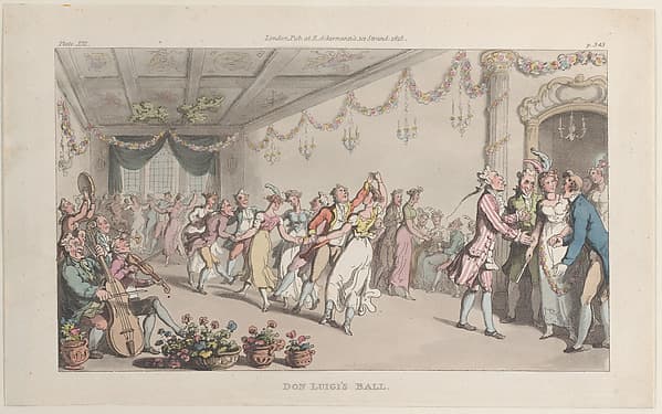 Don Luigi's Ball, by Thomas Rowlandson