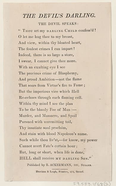The Devil's Darling: Text, by Rudolph Ackermann, London