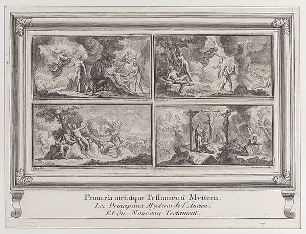 Four Biblical scenes: the main mysteries of the Old and New Testaments (Les principaux mystères de l'ancien et du nouveau testament), by Charles Simmoneau
