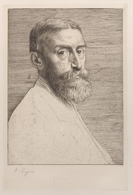 Portrait of Sir Edward John Poynter, from "The Portfolio", by Alphonse Legros