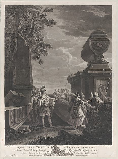 Alexander visiting the tomb of Achilles, by Simon Francis Ravenet, the elder