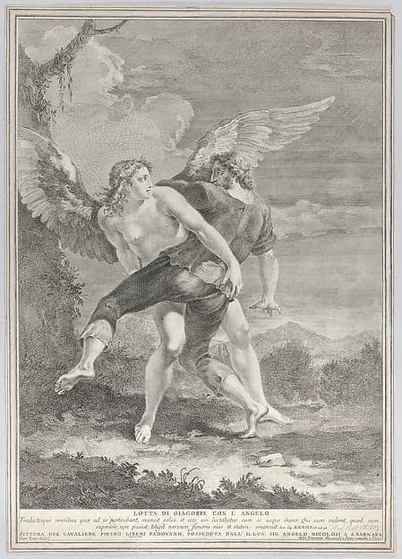 Jacob wrestling the angel, by Pietro Monaco