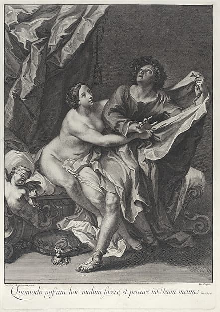 Joseph and Potiphar's wife, by Johann Jakob Frey the Elder