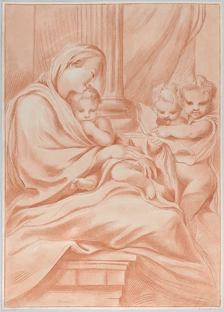 The Virgin and child with two angels, by Andrea Scacciati