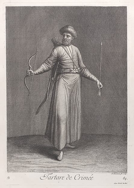Tartare de Crimée, plate 84 from "Recueil de cent estampes représentent differentes nations du Levant", by Jean Baptiste Vanmour