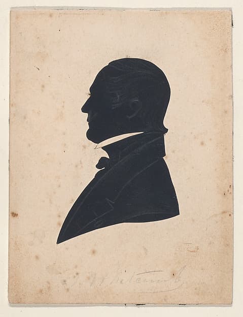 Silhouette of a woman facing right, by Rufus K. Cummings
