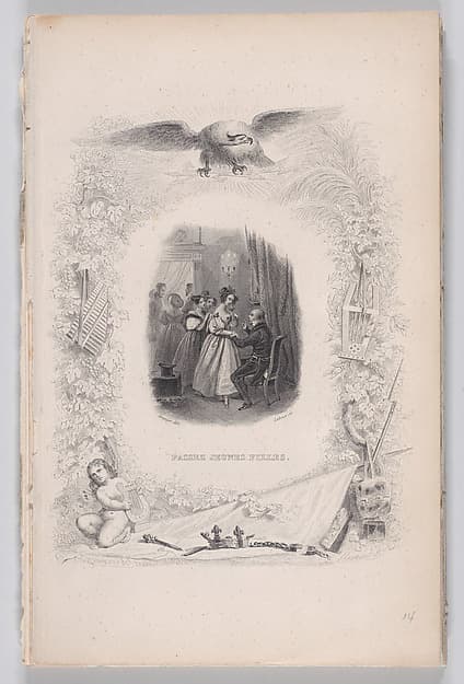 Passing Young Girls, from "The Songs of Béranger", by Achille Désiré Lefèvre