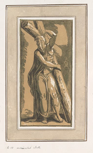 St. Andrew, Facing Forward, Head Turned to Left, by Anton Maria Zanetti the Elder