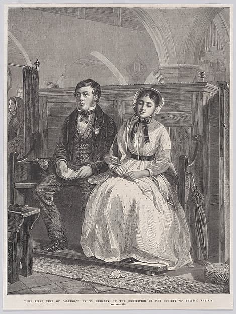 The First Time of 'Asking', from "Illustrated London News", by William Luson Thomas