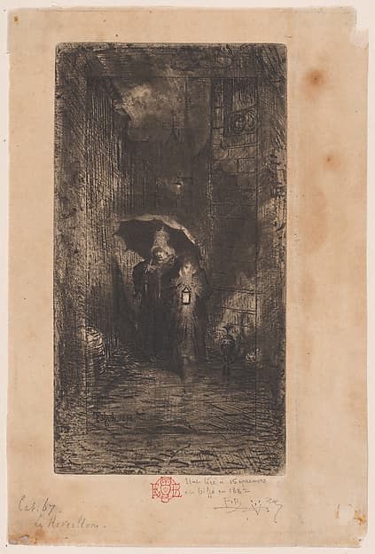 Midnight Revel (Le Réveillon), by Félix-Hilaire Buhot