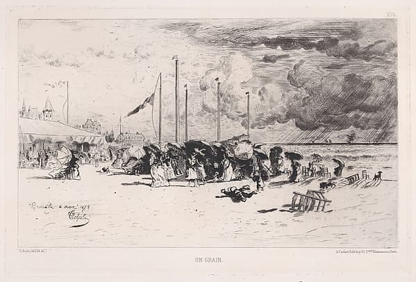 A Squall at Trouville, by Félix-Hilaire Buhot