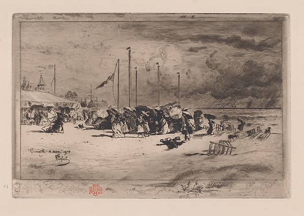 A Squall at Trouville, by Félix-Hilaire Buhot