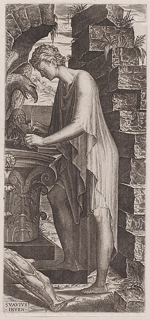 St. John the Evangelist, from "Christ, the Twelve Apostles and St. Paul", by Lambert Suavius