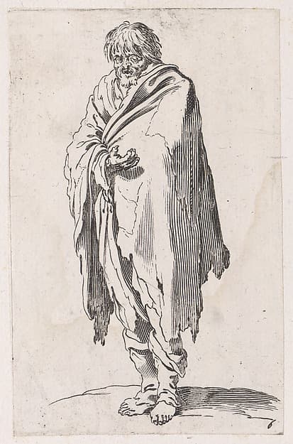Reverse Copy of Le Mendiant a la Tête Découverte et aux Pieds Nus (The Beggar with Bare Head and Feet), from Les Gueux suite appelée aussi Les Mendiants, Les Baroni, ou Les Barons (The Beggars, also called the Barons), by Anonymous