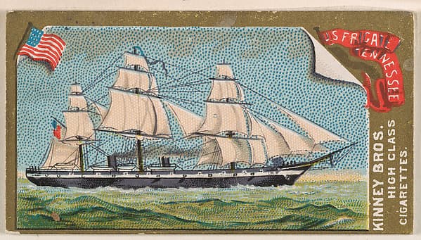 U.S. Frigate Tennessee, from the Naval Vessels of the World series (N226) issued by Kinney Bros., by Kinney Brothers Tobacco Company