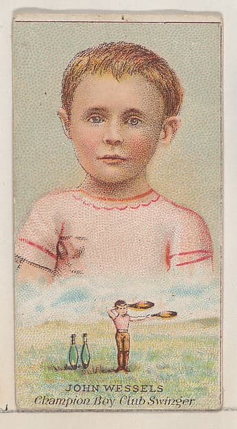 John Wessels, Champion Boy Club Swinger, from the Champions of Games and Sports series (N184, Type 2) issued by W.S. Kimball & Co., by W.S. Kimball & Co.