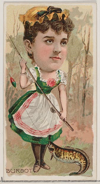 Burbot, from the series Fishers and Fish (N74) for Duke brand cigarettes, by Knapp & Company