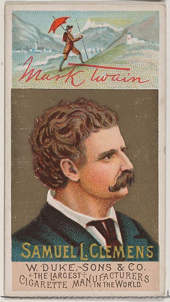 Mark Twain - Samuel L. Clemens, from the series Great Americans (N76) for Duke brand cigarettes, by W. Duke, Sons & Co.