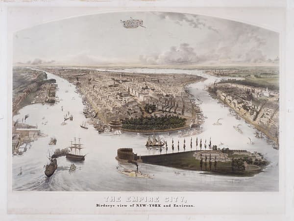 The Empire City, Birdseye View of New York and Environs, by John Bachmann
