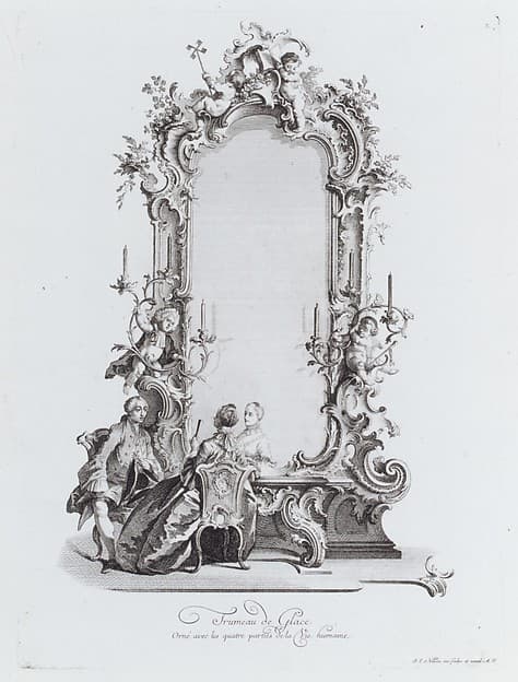 Trumeau de Glace, Orné avec les quatres parties de la Vie humaine, by Johann Esaias Nilson