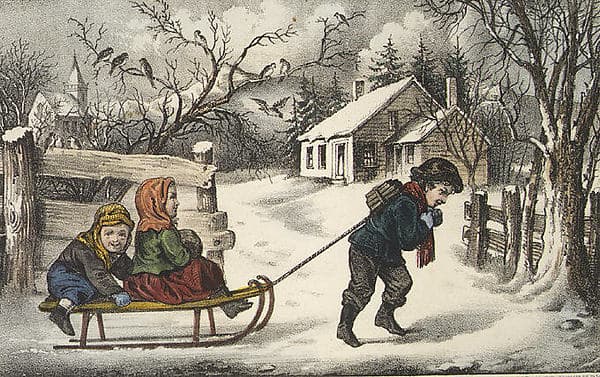 A Ride to School, by Currier & Ives