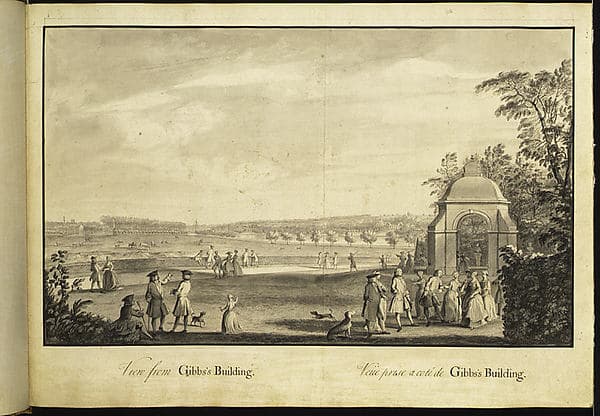 View from Gibbs's Building at Stowe, Buckinghamshire, by Jacques Rigaud