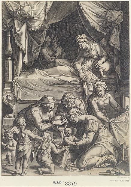 Birth of the Virgin (copy), by Julius Goltzius