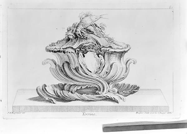 Design for a Surtout and a Tureen, by Juste Aurèle Meissonnier