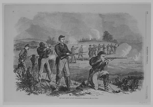 The First Maine Cavalry Skirmishing, by Alfred Rudolf Waud