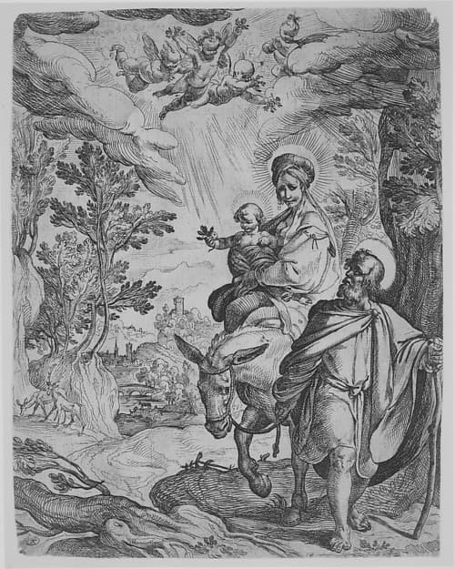 The Flight into Egypt, by Antonio Tempesta